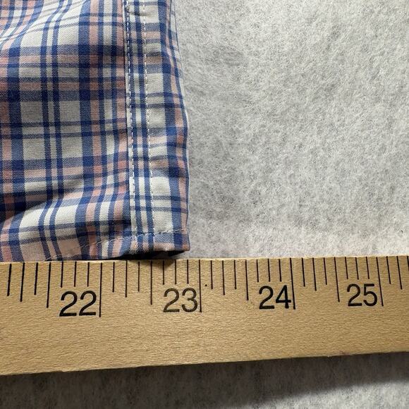 UNTUCKit LT Men’s Large Wrinkle Free Pink/Blue Plaid Check Shirt Button - Picture 3 of 5